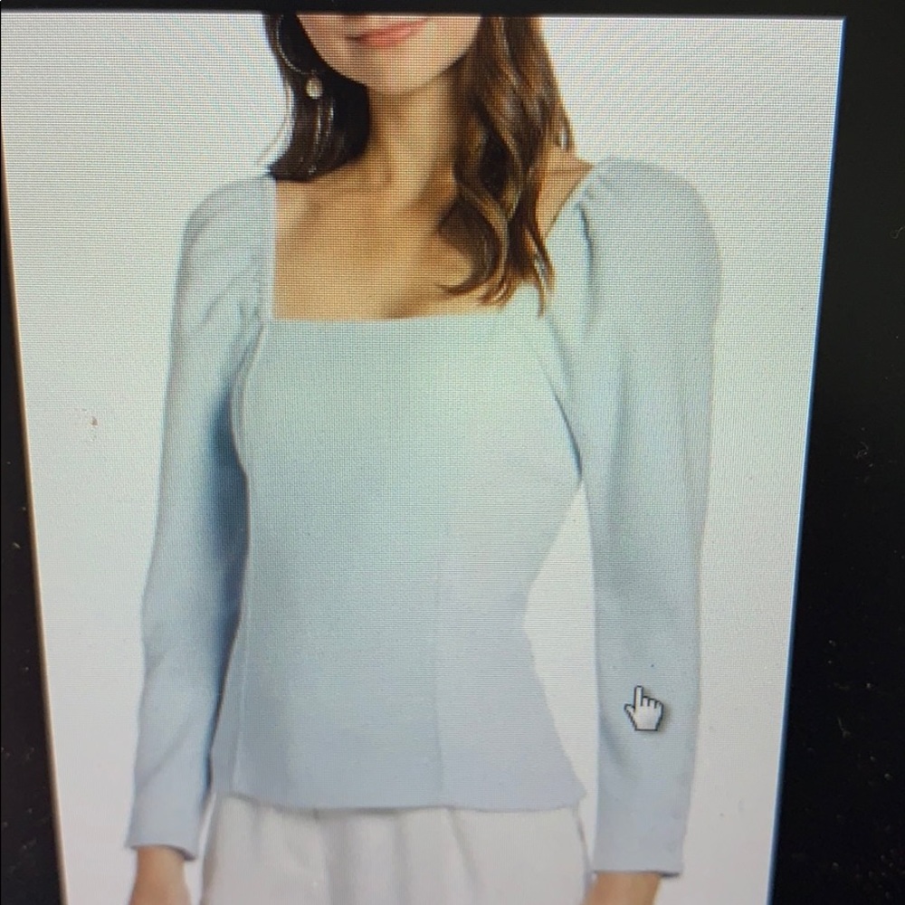 Something navy fitted square neck top, size xxs